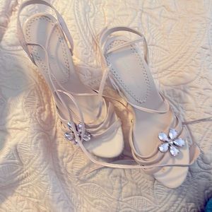 Pink Chinese Laundry wood platform heels 7.5